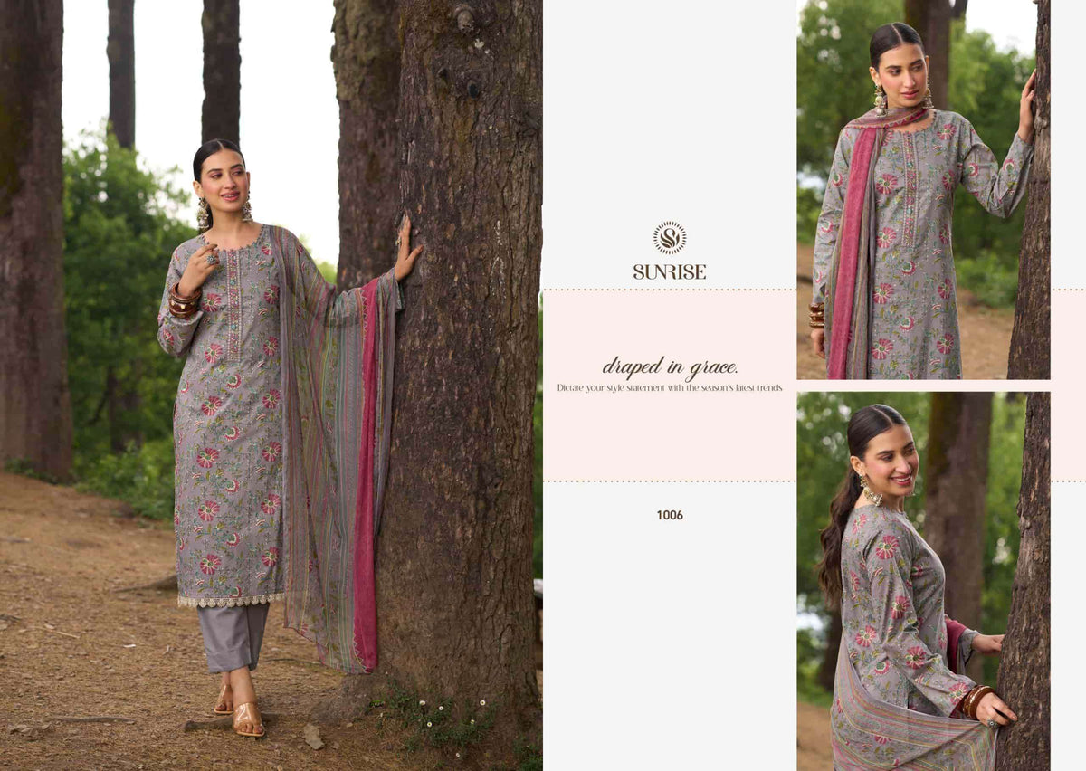 Suryajyoti Sajni Lawn Cotton Embroidered Dress Material