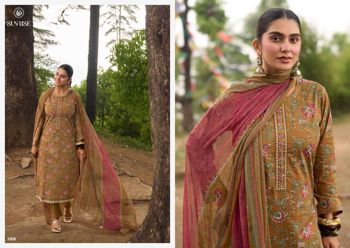 Suryajyoti Sajni Lawn Cotton Embroidered Dress Material