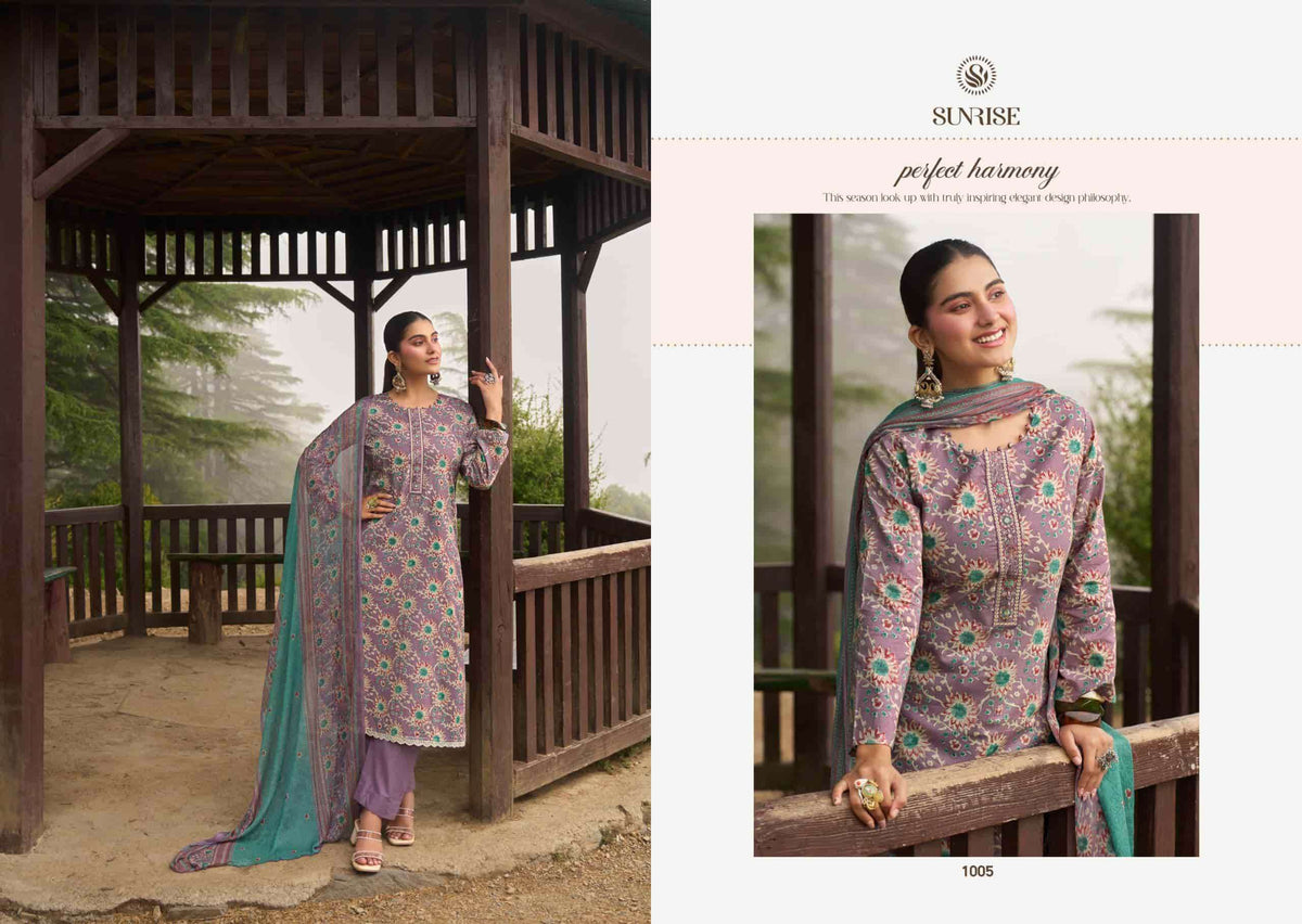 Suryajyoti Sajni Lawn Cotton Embroidered Dress Material