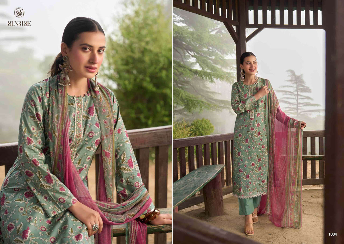 Suryajyoti Sajni Lawn Cotton Embroidered Dress Material