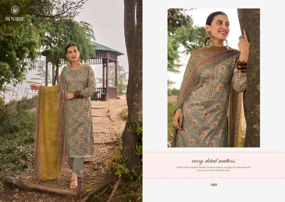 Suryajyoti Sajni Lawn Cotton Embroidered Dress Material
