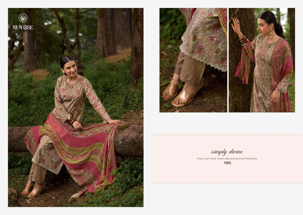 Suryajyoti Sajni Lawn Cotton Embroidered Dress Material
