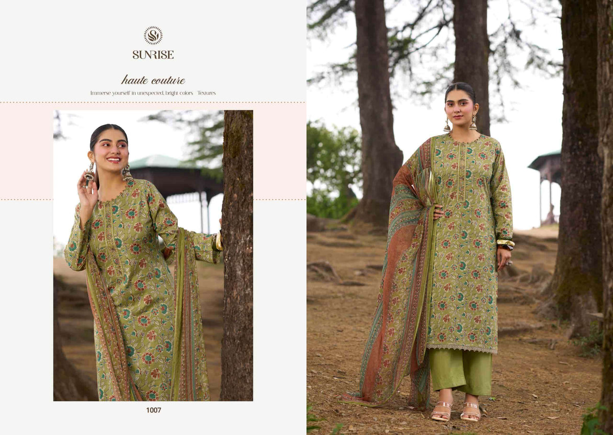 Suryajyoti Sajni Lawn Cotton Embroidered Dress Material
