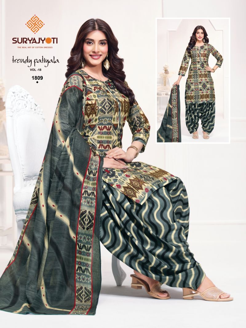 Suryajyoti Trendy Patiyala Vol 18 Cotton Printed Dress Material