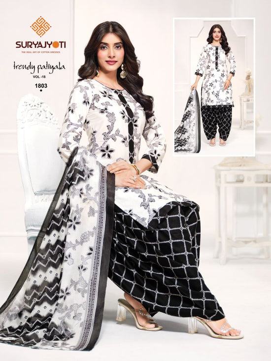 Suryajyoti Trendy Patiyala Vol 18 Cotton Printed Dress Material
