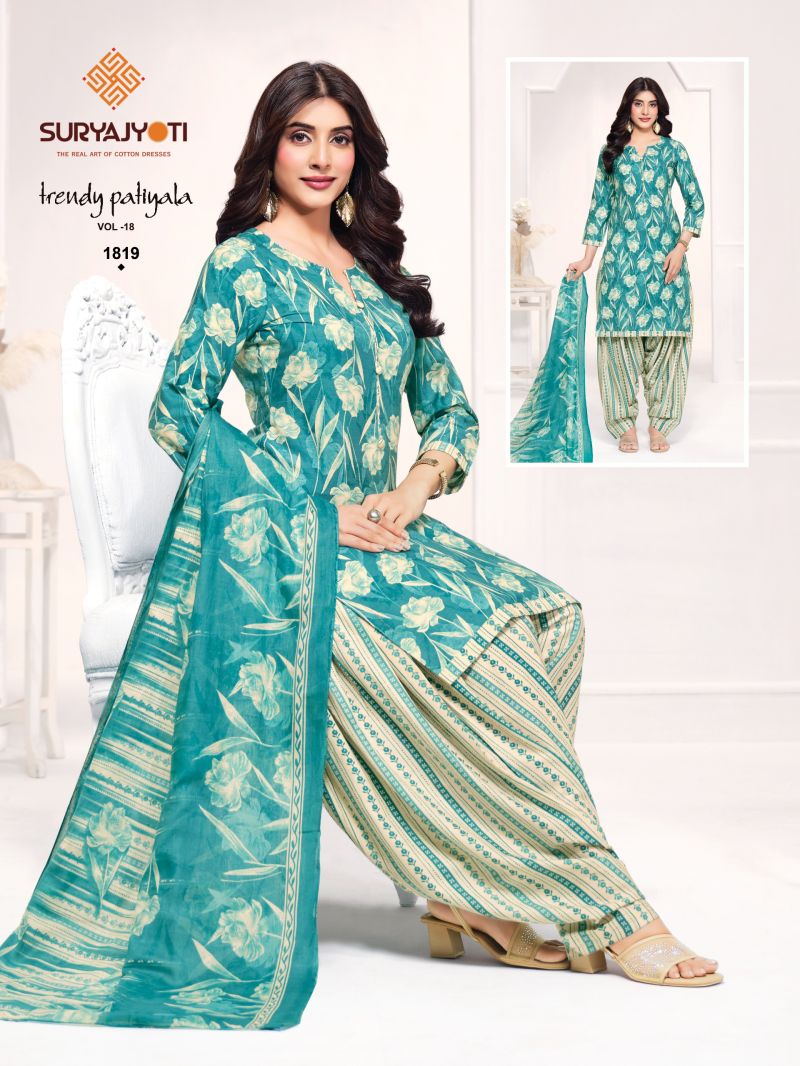 Suryajyoti Trendy Patiyala Vol 18 Cotton Printed Dress Material