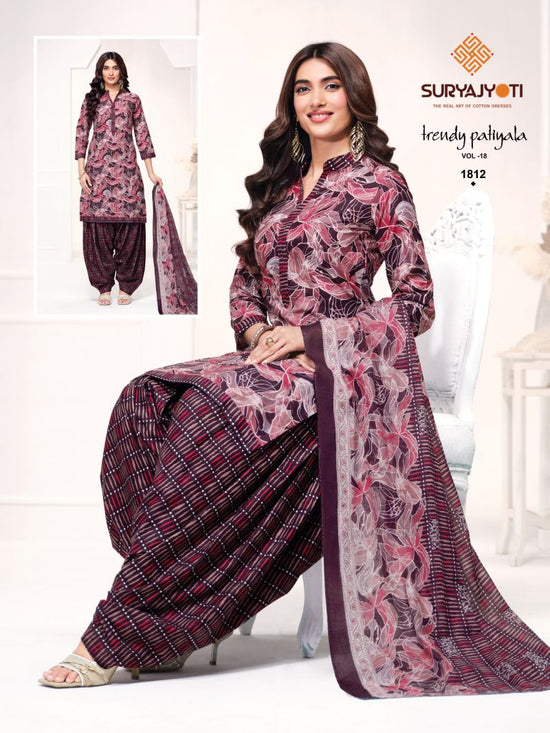 Suryajyoti Trendy Patiyala Vol 18 Cotton Printed Dress Material