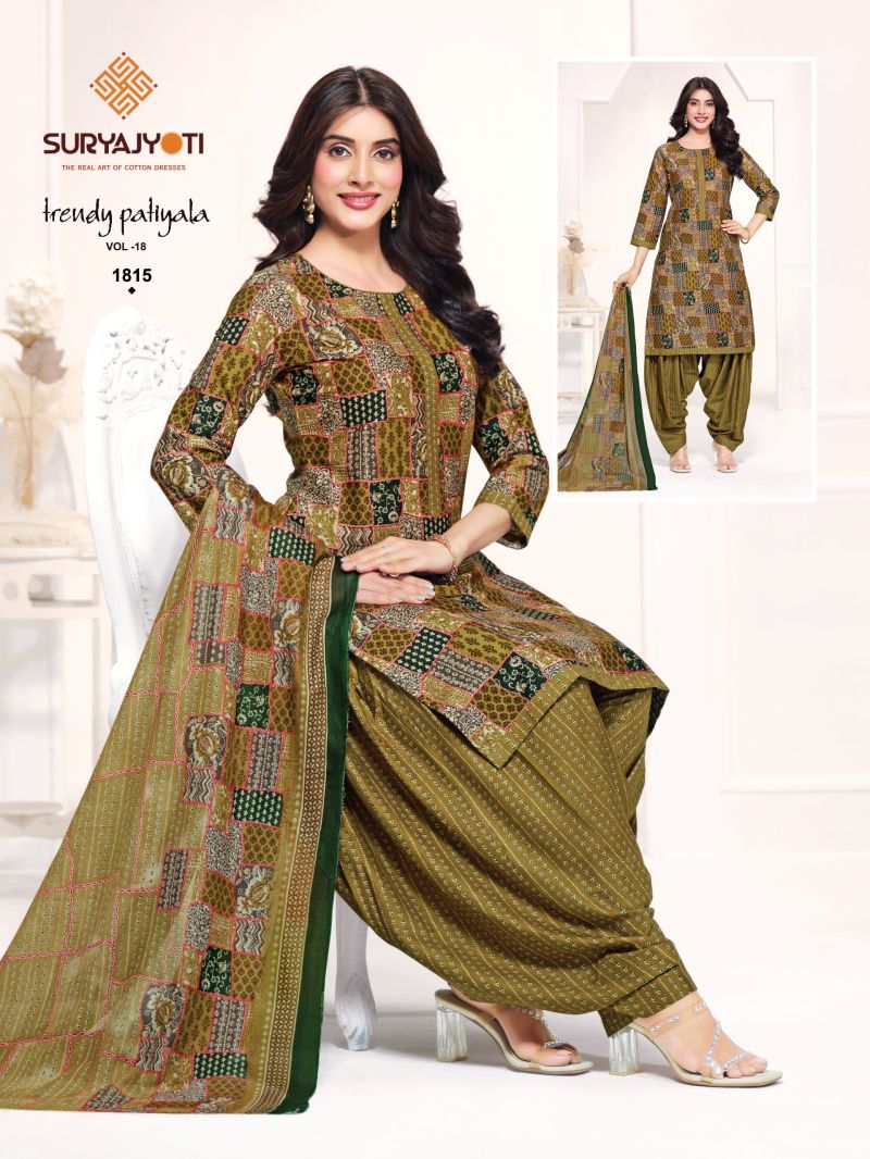 Suryajyoti Trendy Patiyala Vol 18 Cotton Printed Dress Material