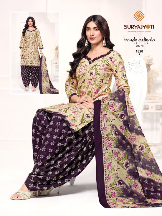 Suryajyoti Trendy Patiyala Vol 18 Cotton Printed Dress Material