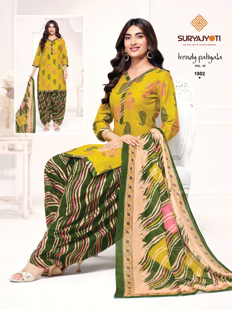 Suryajyoti Trendy Patiyala Vol 18 Cotton Printed Dress Material