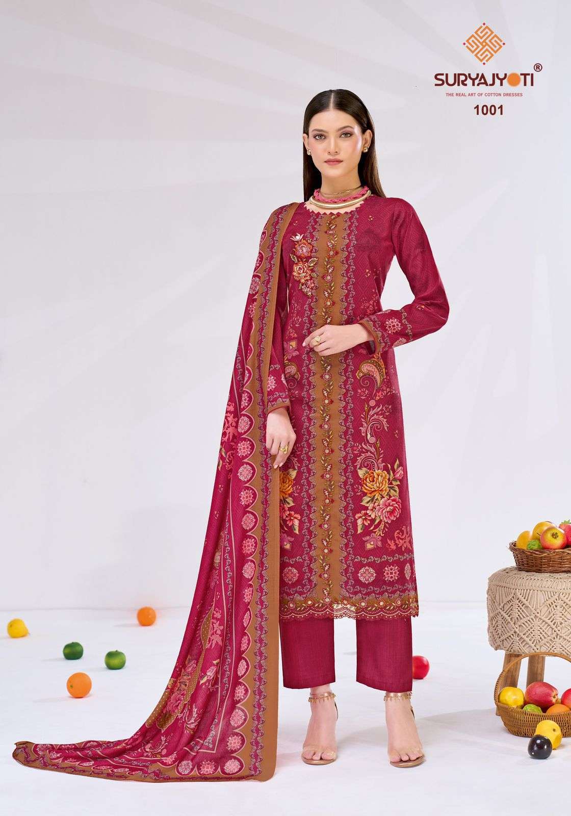 Suryajyoti Zakirah Vol 1 Cambric Cotton Dress Material - Amrah Wholesale