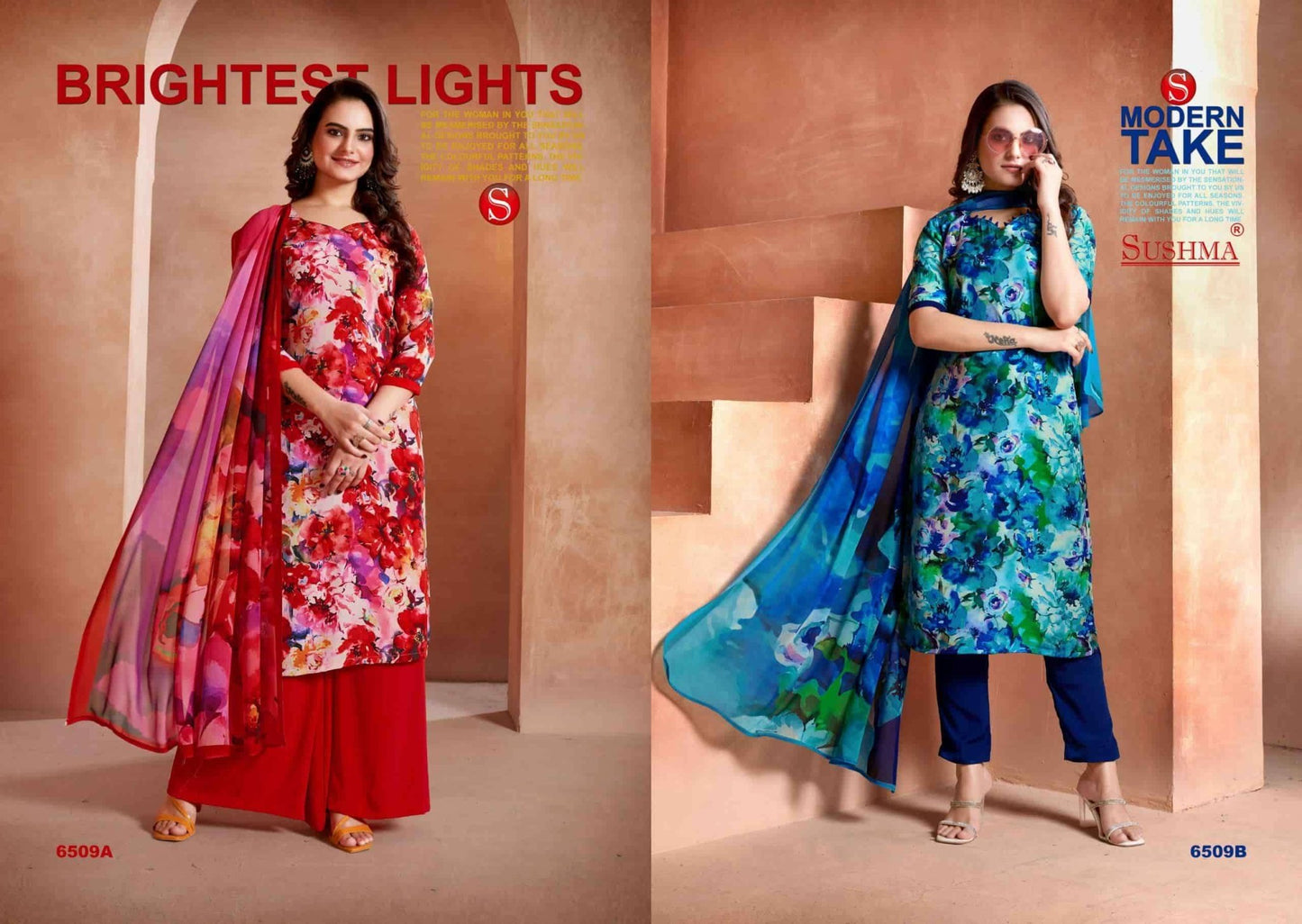 Sushma Beautify Exclusive Digital Printed Crape Dress Material - Amrah Wholesale