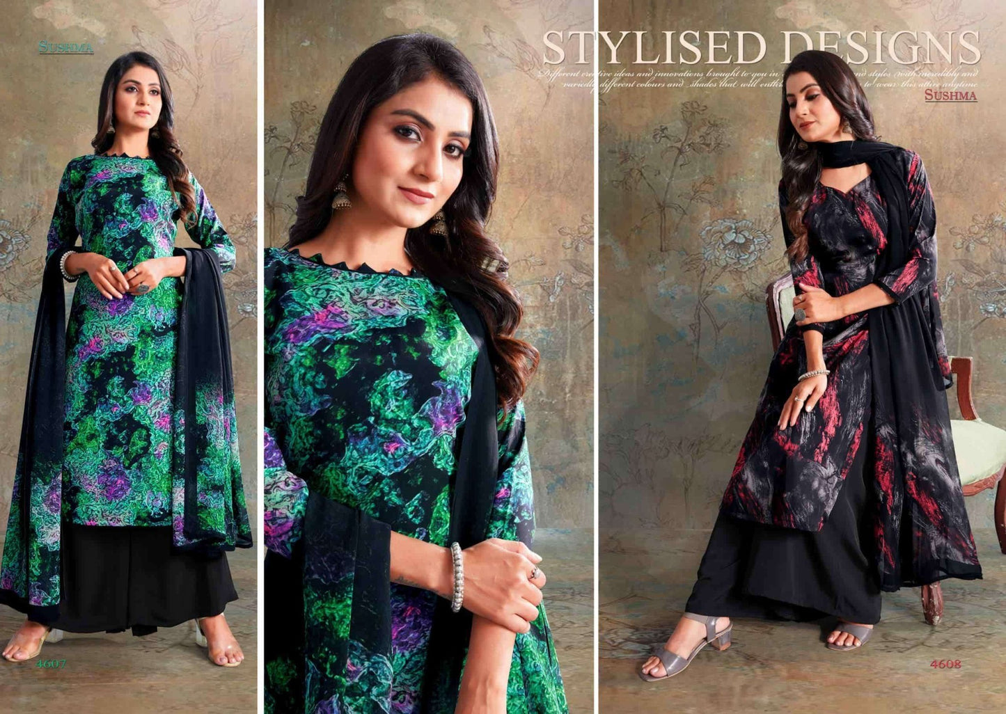 Sushma Beautify Exclusive Digital Printed Crape Dress Material - Amrah Wholesale