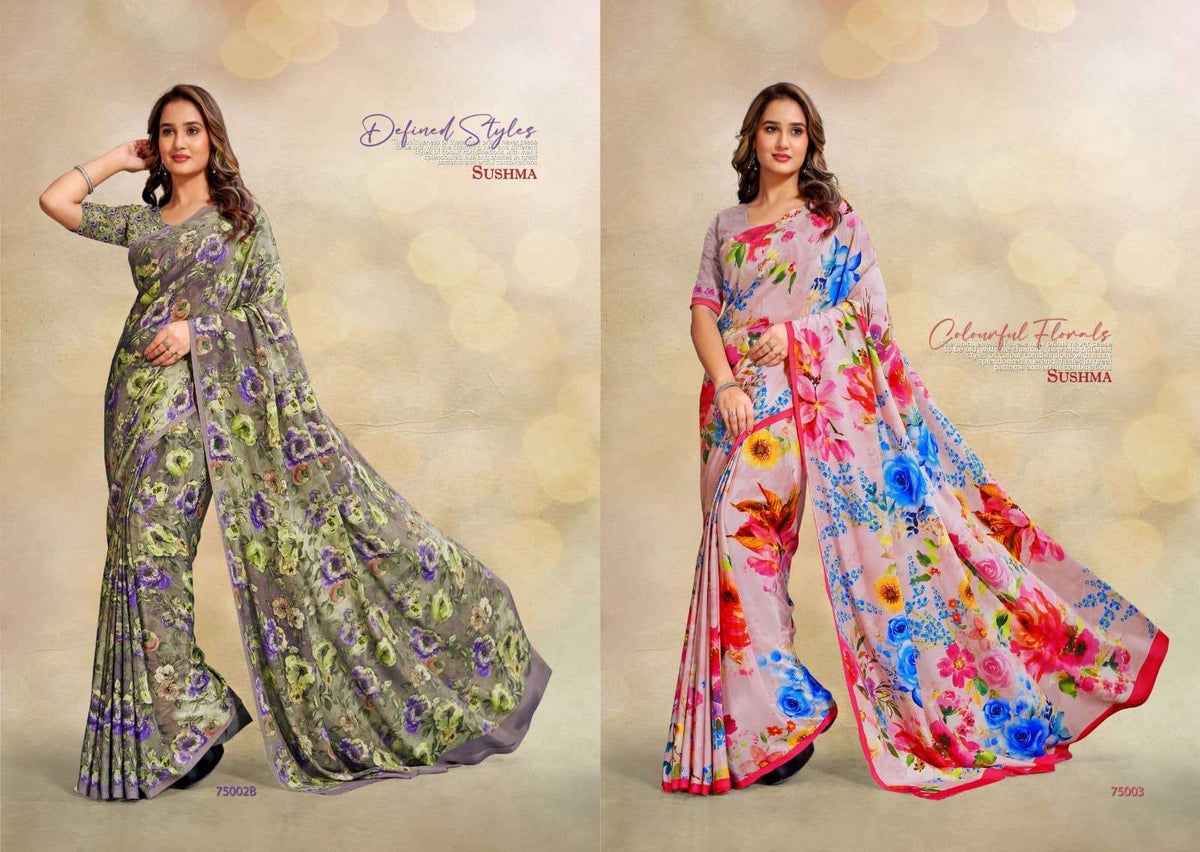 Sushma Classy Classics Digital Party Wear Saree Collection - Amrah Wholesale
