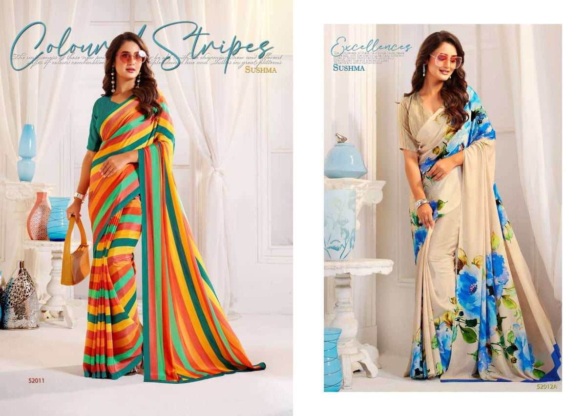 Sushma Classy Classics Digital Party Wear Saree Collection - Amrah Wholesale