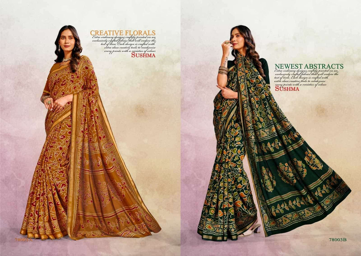 Sushma Cotton Crafts Printed Cotton Saree Collection
