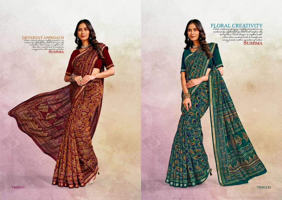 Sushma Cotton Crafts Printed Cotton Saree Collection
