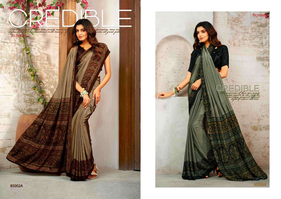 Sushma Credible Printed Crepe Saree Collection - Amrah Wholesale
