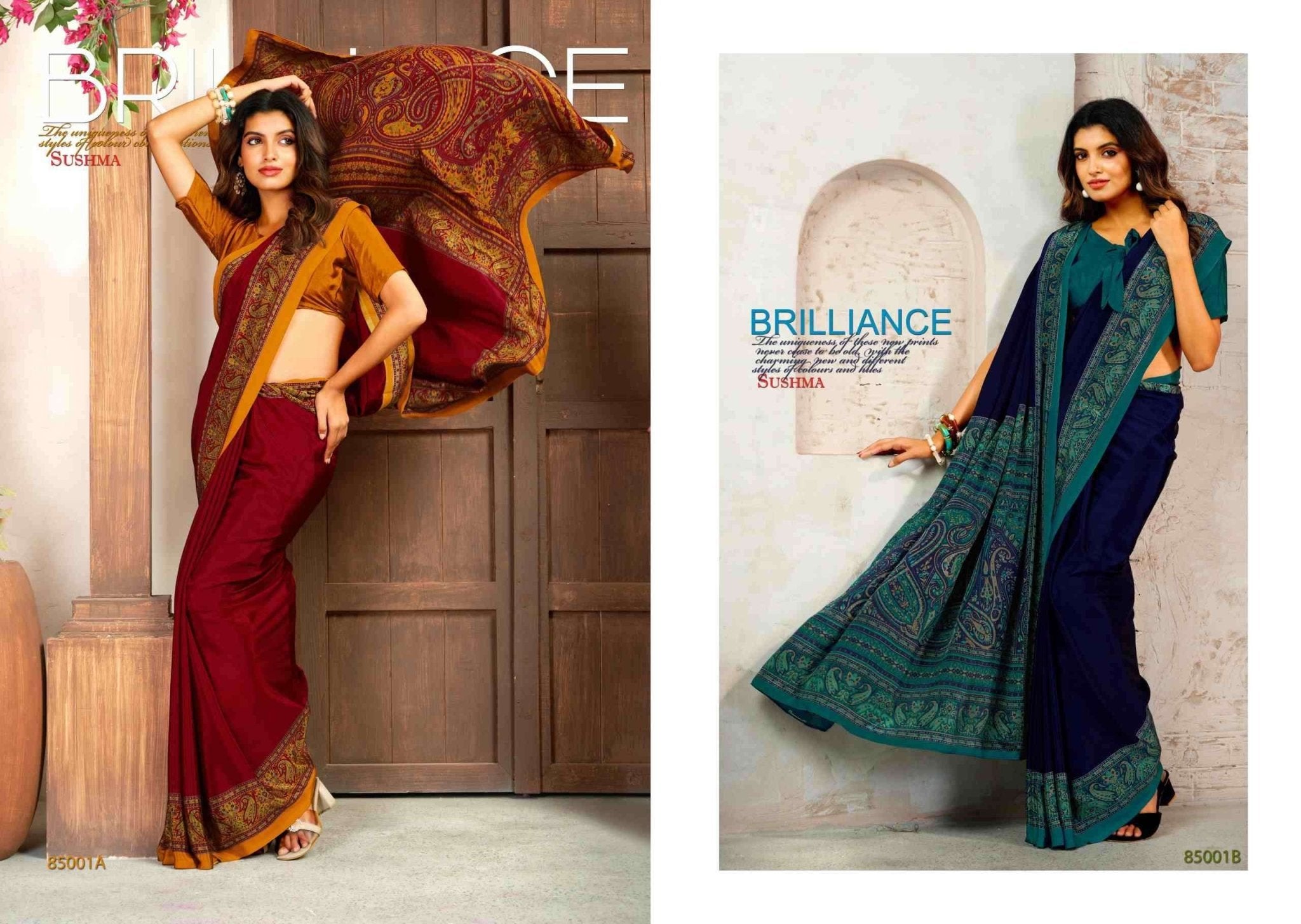 Sushma Credible Printed Crepe Saree Collection - Amrah Wholesale