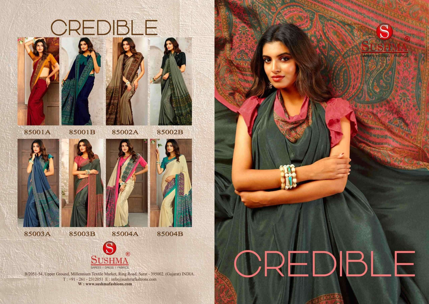 Sushma Credible Printed Crepe Saree Collection - Amrah Wholesale