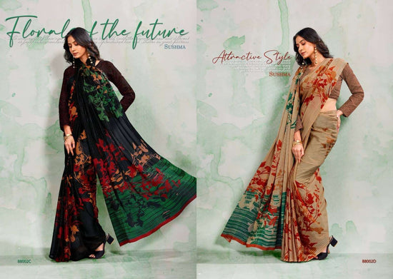 Sushma Gloria Vol 2 Georgette Satin Zari Saree Collection - Amrah Wholesale