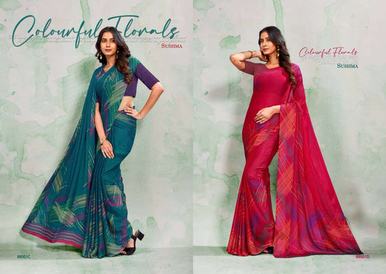 Sushma Gloria Vol 2 Georgette Satin Zari Saree Collection - Amrah Wholesale
