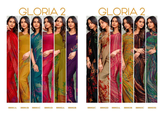Sushma Gloria Vol 2 Georgette Satin Zari Saree Collection - Amrah Wholesale
