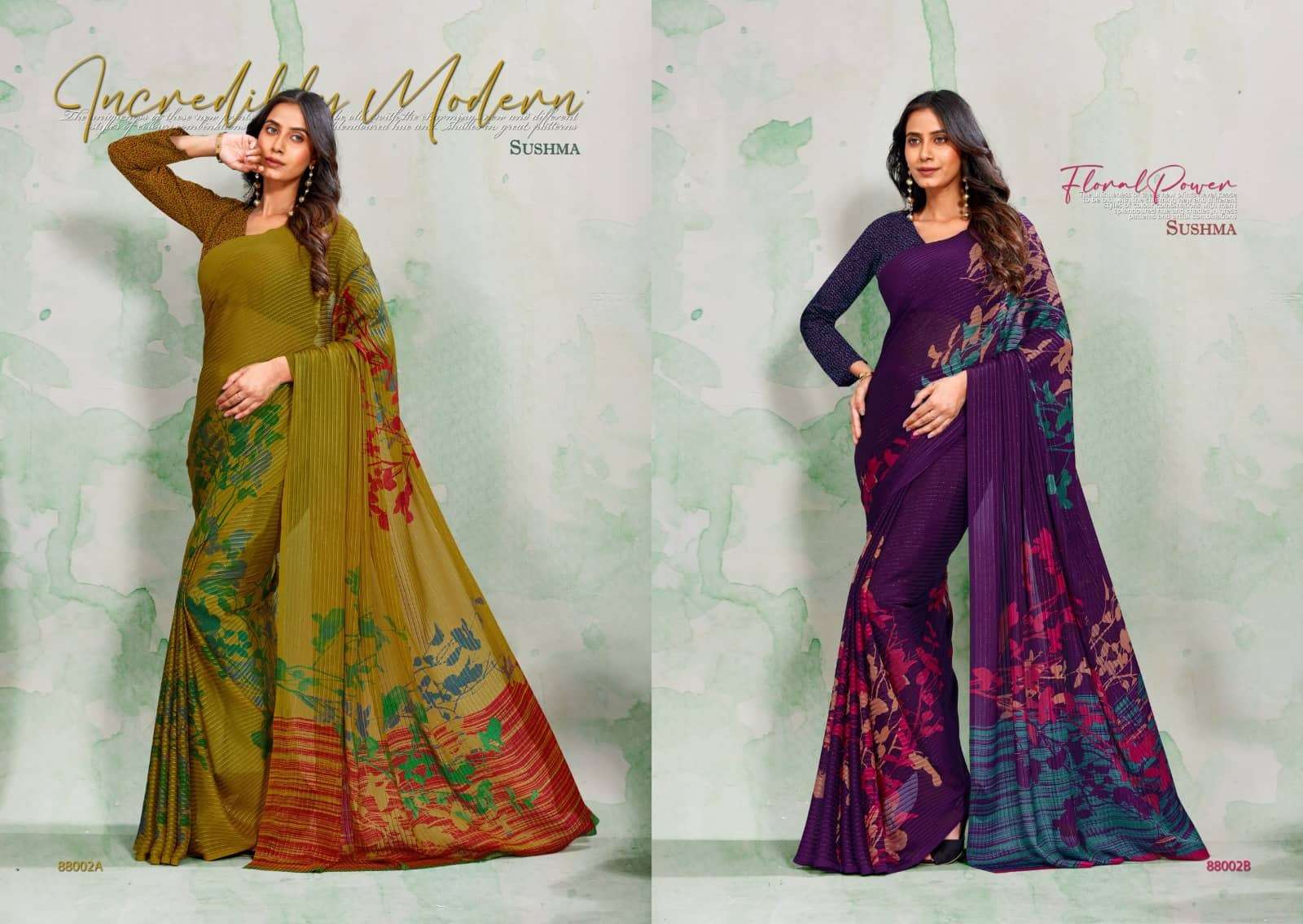 Sushma Gloria Vol 2 Georgette Satin Zari Saree Collection