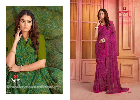 Sushma Harmony Silken Printed Georgette Saree - Amrah Wholesale