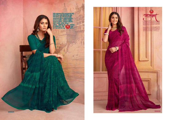 Sushma Harmony Silken Printed Georgette Saree - Amrah Wholesale