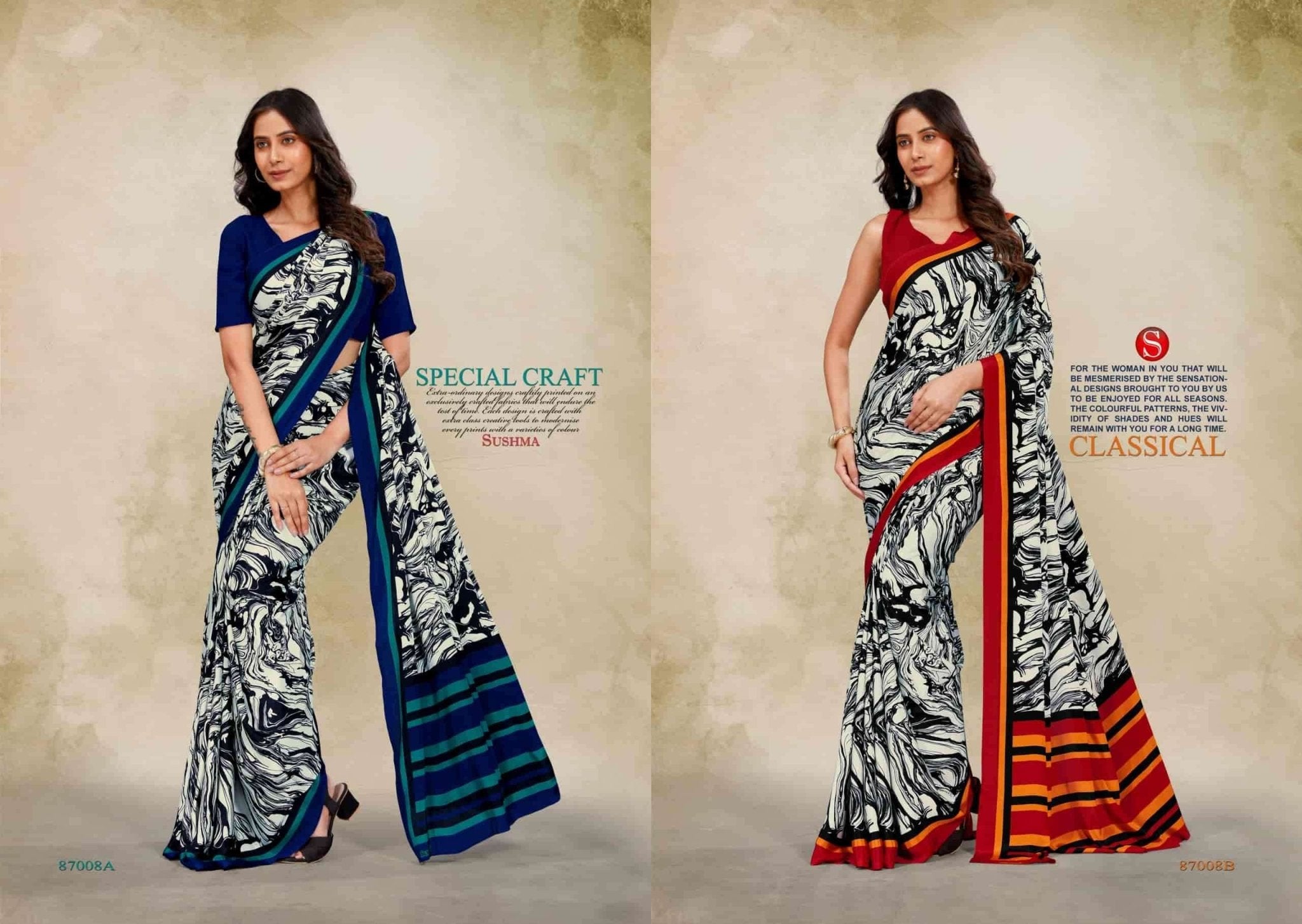 Sushma Luxury Fashion Crape Fancy Saree - Amrah Wholesale