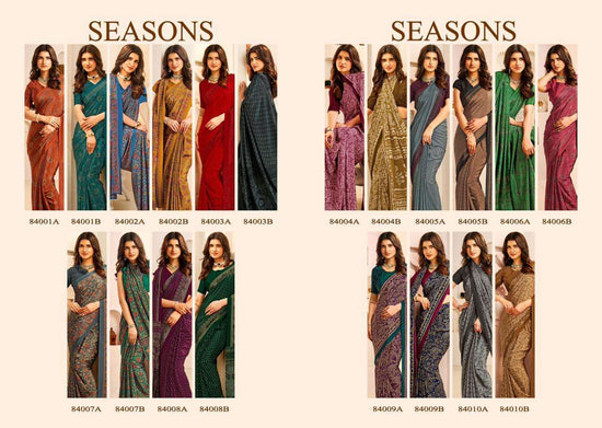 Sushma Seasons Printed Crape Saree Wholesale Collection - Amrah Wholesale