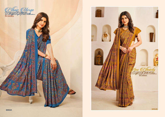 Sushma Seasons Printed Crape Saree Wholesale Collection - Amrah Wholesale
