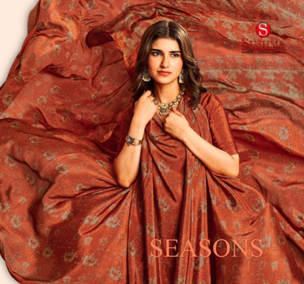 Sushma Seasons Printed Crape Saree Wholesale Collection - Amrah Wholesale
