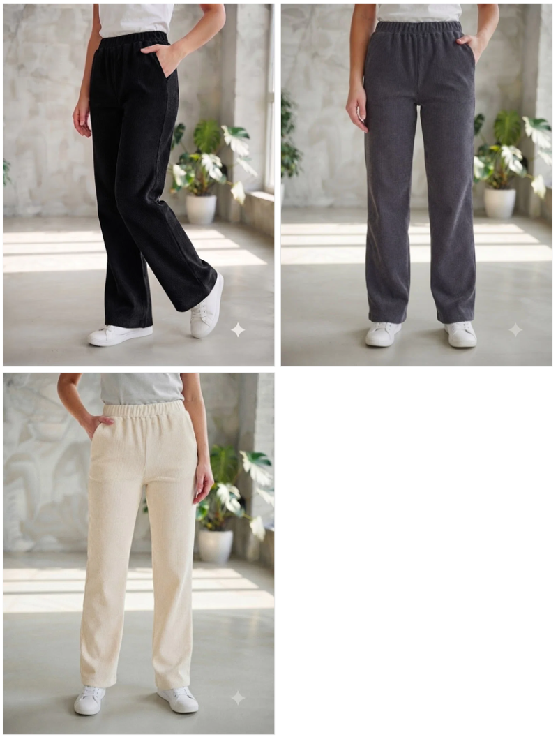 Swara Laddies Bottom Vol 6 Corduroy Loose Straight Bottom Wear