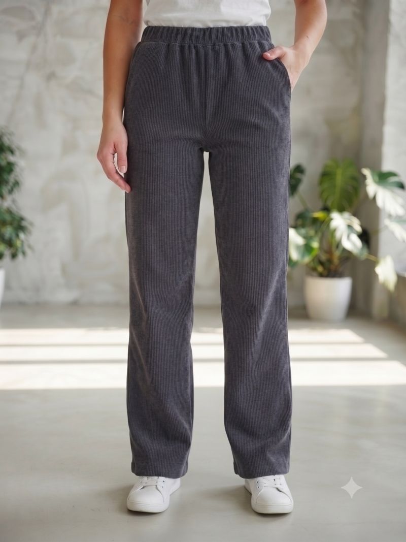 Swara Laddies Bottom Vol 6 Corduroy Loose Straight Bottom Wear