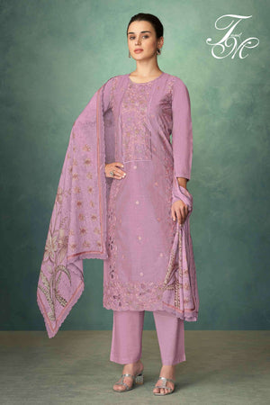 T And M Designer Arifa Organdy Dress Material Wholesale