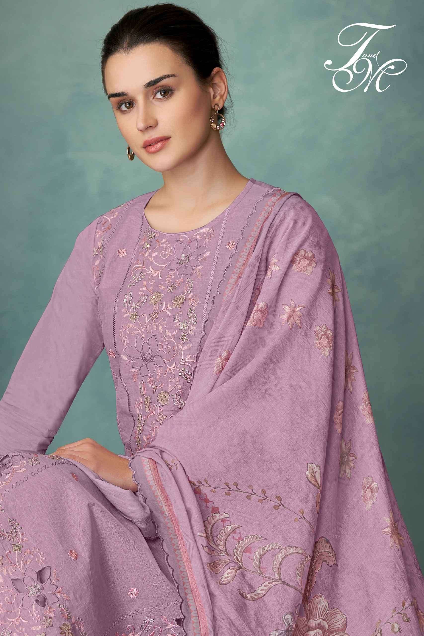 T And M Designer Arifa Organdy Dress Material Wholesale - Amrah Wholesale