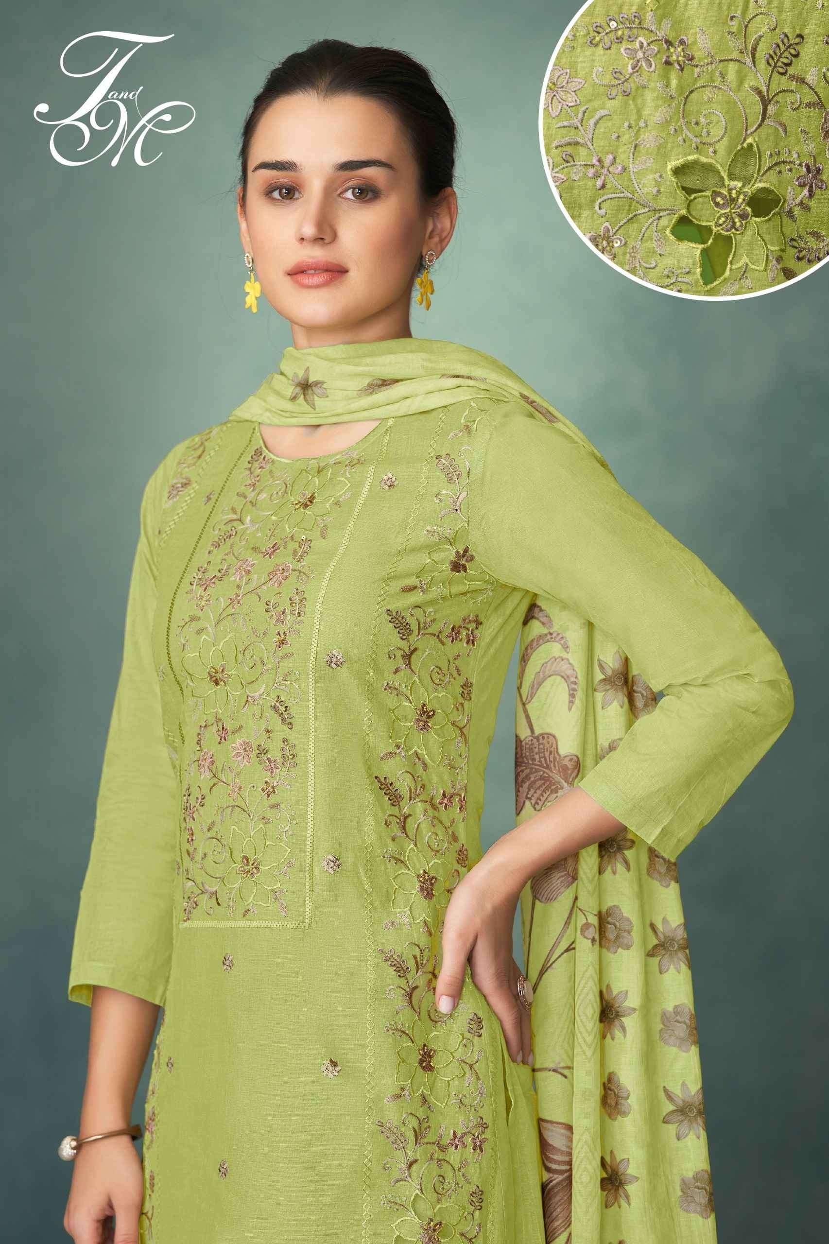 T And M Designer Arifa Organdy Dress Material Wholesale - Amrah Wholesale