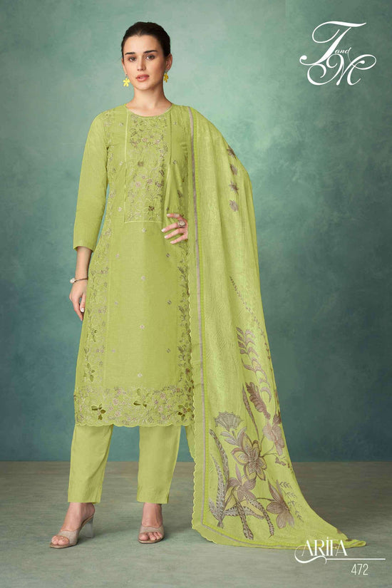 T And M Designer Arifa Organdy Dress Material Wholesale - Amrah Wholesale