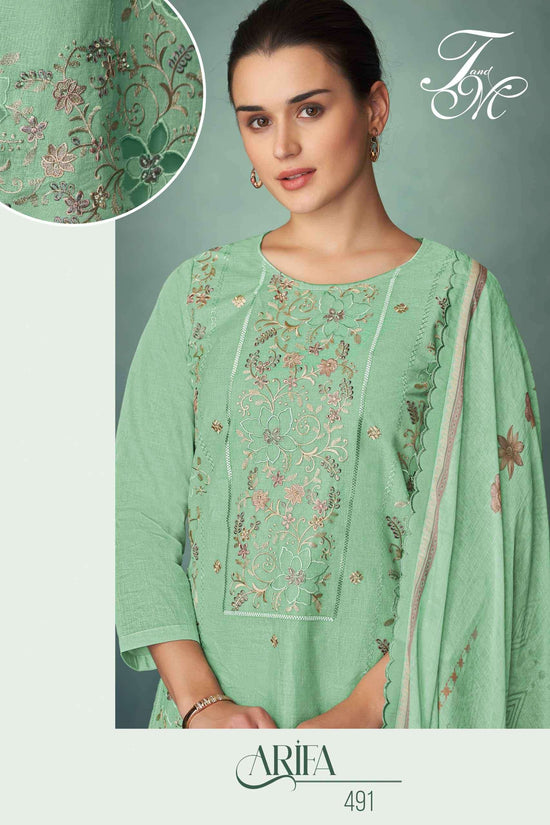 T And M Designer Arifa Organdy Dress Material Wholesale - Amrah Wholesale