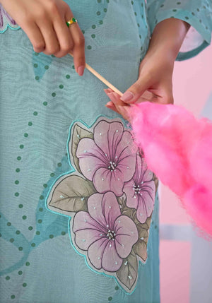 T And M Designer Candy Walk Premium Organdy Dress Material - Amrah Wholesale