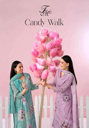 T And M Designer Candy Walk Premium Organdy Dress Material - Amrah Wholesale