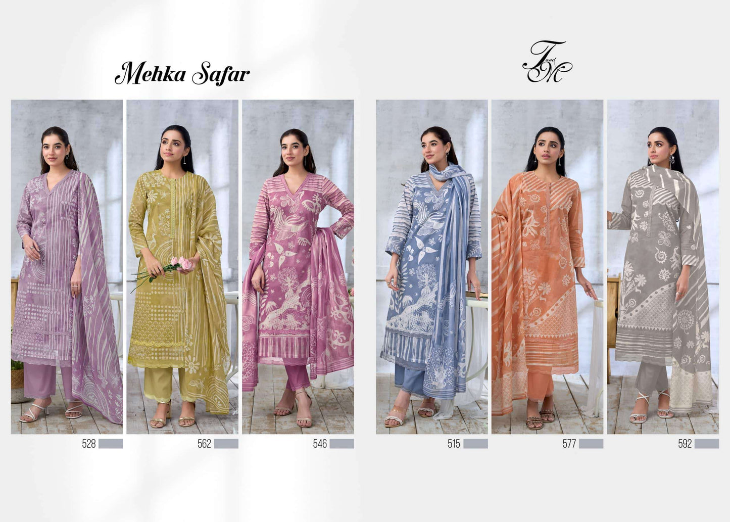 T And M Designer Mehka Safar Dress Material Wholesale Catalogue - Amrah Wholesale