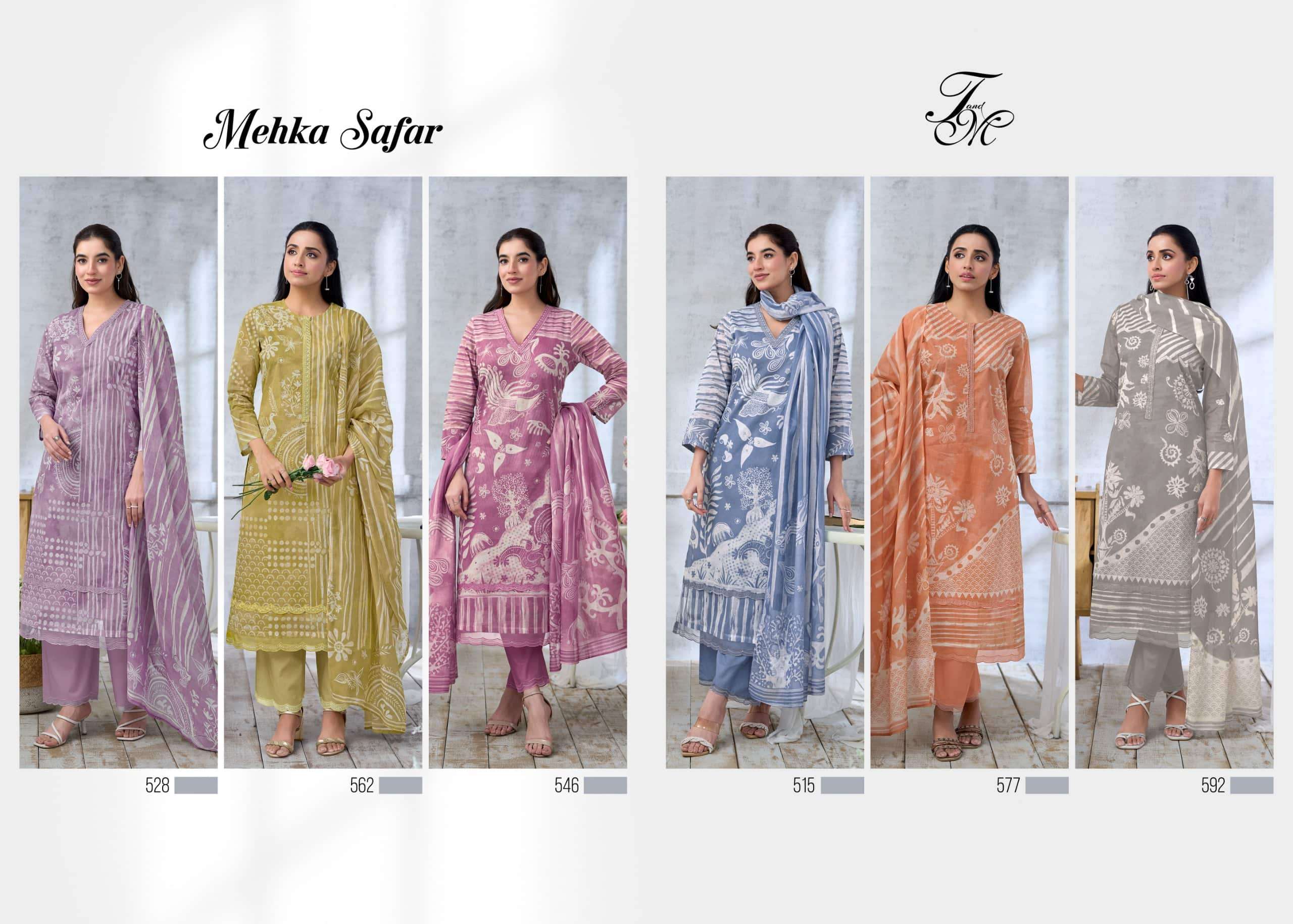 T And M Designer Mehka Safar Dress Material Wholesale Catalogue - Amrah Wholesale
