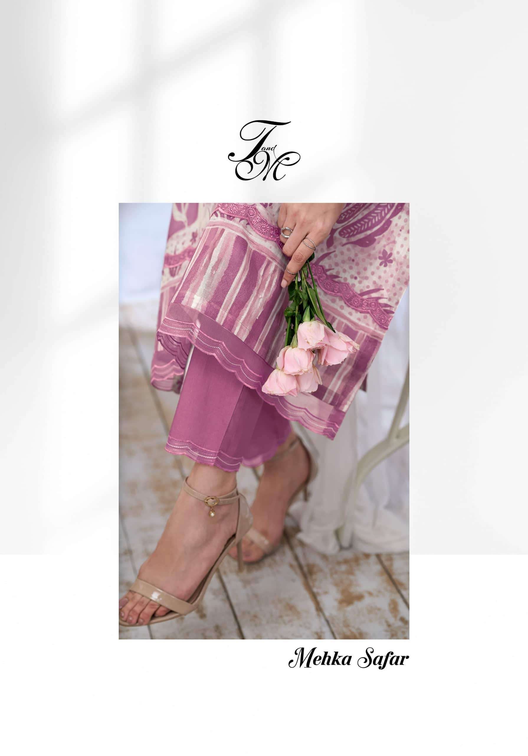 T And M Designer Mehka Safar Dress Material Wholesale Catalogue - Amrah Wholesale