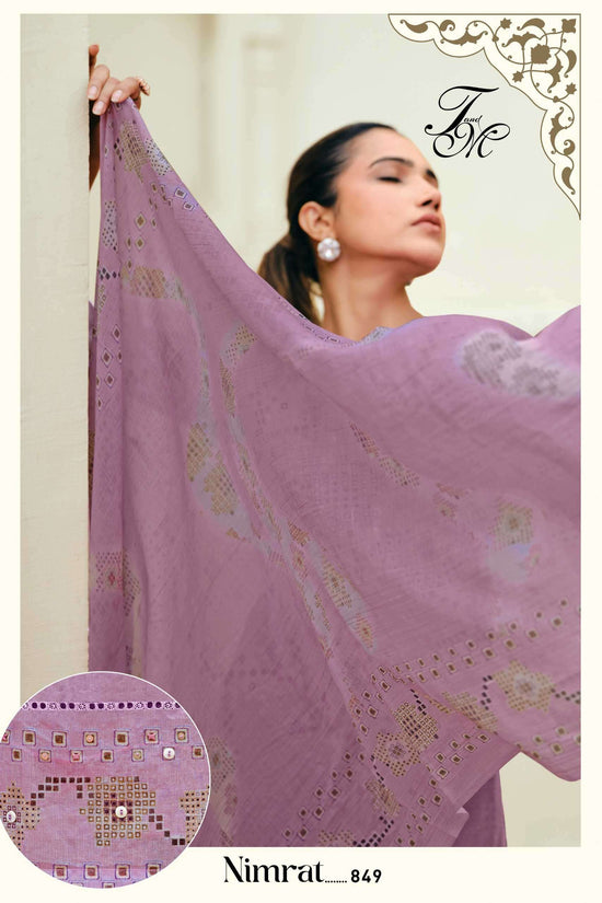 T And M Designer Nimrat Organdy Dress Material Wholesale - Amrah Wholesale