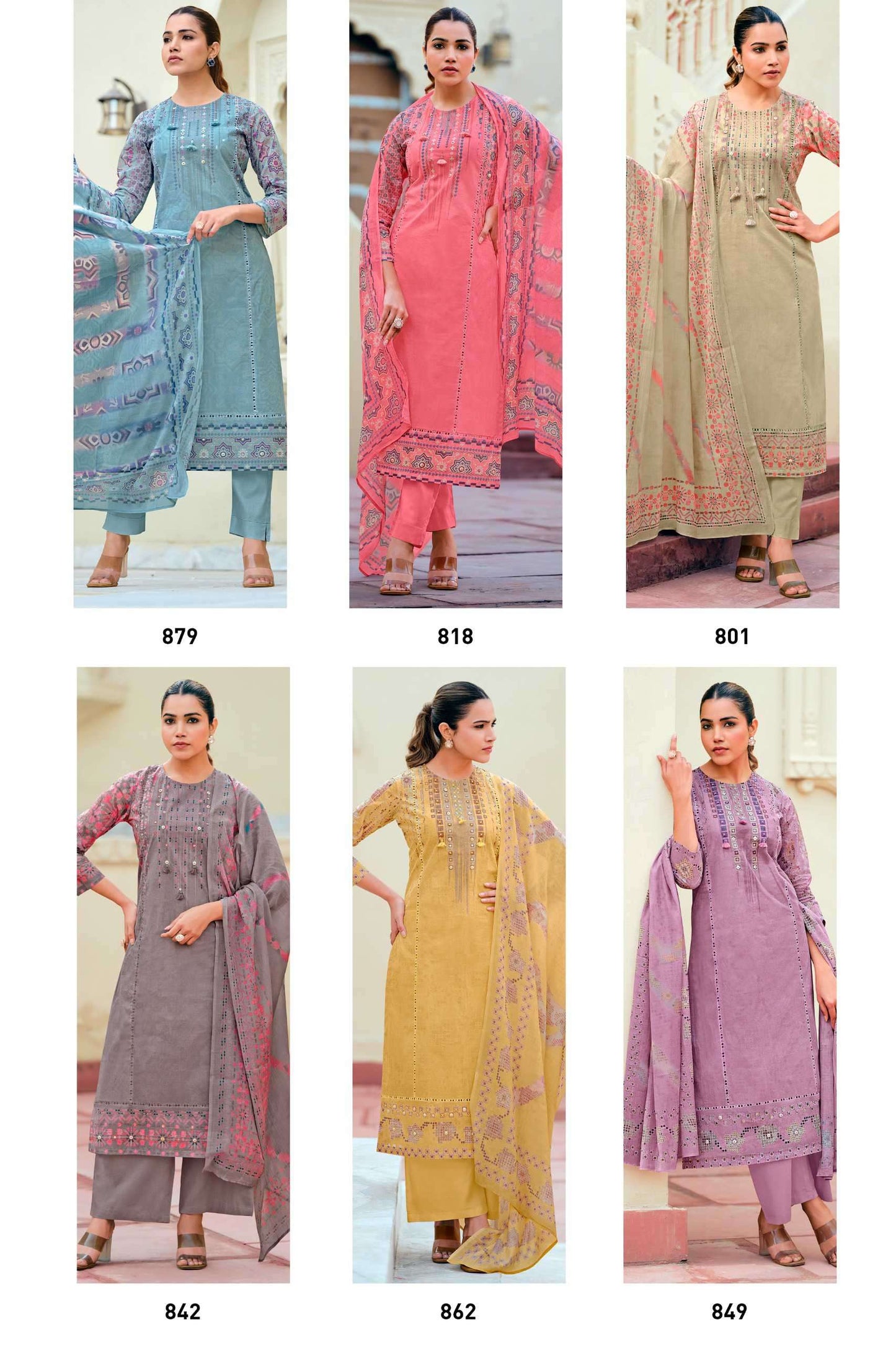 T And M Designer Nimrat Organdy Dress Material Wholesale - Amrah Wholesale