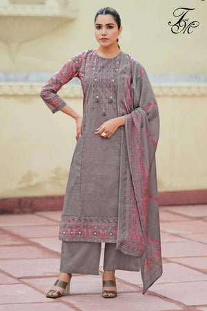 T And M Designer Nimrat Organdy Dress Material Wholesale