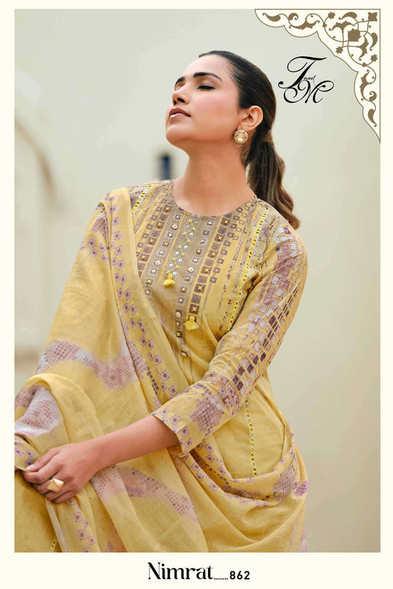 T And M Designer Nimrat Organdy Dress Material Wholesale - Amrah Wholesale